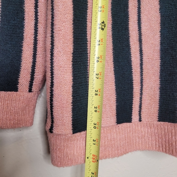 Sacred Hawk Sweater Stripe Pink Cardigan Womens Size Small Oversized - Picture 10 of 11